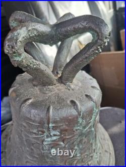 Vtg 1817 BRONZE MISSION BELL, Large Antique Spanish Colonial Mexico Brass Church