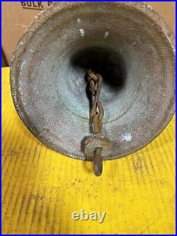 Vtg 1818 BRONZE MISSION BELL, Large Antique Spanish Colonial Mexico Brass Church