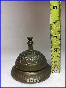 Vtg. AntiqueSolid Brass Ornate Bell General Store/Hotel Lobby/Man Cave Item