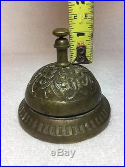 Vtg. AntiqueSolid Brass Ornate Bell General Store/Hotel Lobby/Man Cave Item