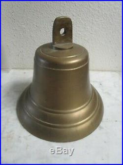 Vtg Antique 1930's Large 10.5 Inch BRASS SHIPS BELL with Original clacker NICE