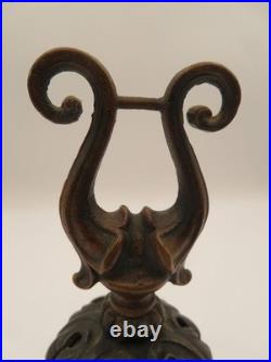 Vtg Antique Brass Bell Lyre Handle