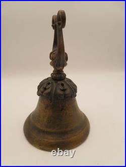 Vtg Antique Brass Bell Lyre Handle