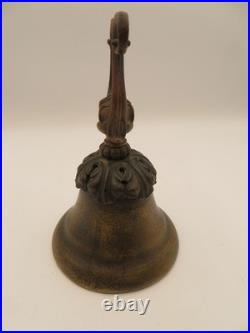 Vtg Antique Brass Bell Lyre Handle