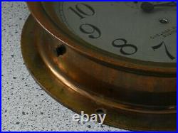 Vtg Antique Brass Chelsea Clock Co. Boston Ship's Bell Key Works 5 Digit Serial