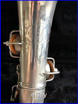 Vtg Antique Conn Alto Saxophone W Mop 1919 Silver Plate Gold Wash Bell
