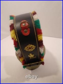 Vtg Appenzell Large Swiss Cow Bell Leather Strap Brass Buckle ornaments