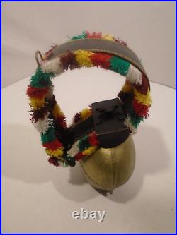 Vtg Appenzell Large Swiss Cow Bell Leather Strap Brass Buckle ornaments