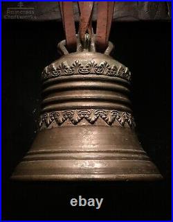 Vtg BRONZE MUSICAL BELL, Large Antique Spanish Brass Church Mission Orchestral