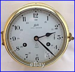 Vtg Brass Schatz Royal Mariner Ship's Bell Clock Germany Key Manual 4 UNUSED