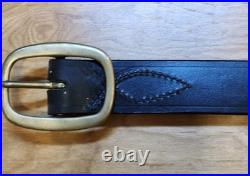 Vtg Brass Sleigh Bells Black Leather Strap Belt 15 Graduated Bells Horse Over 6