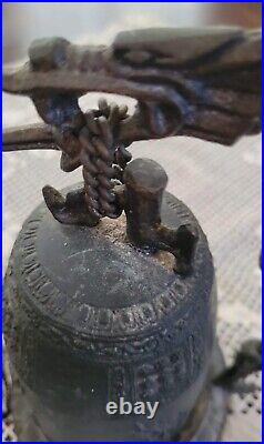 Vtg Buddhist Bronze Temple Dong Dragon Etched Bell Asian Chinese Old Antique