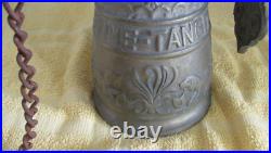 Vtg Cool Angel Brass Ornate Door Knocker &bell Monastery Style