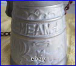 Vtg Cool Angel Brass Ornate Door Knocker &bell Monastery Style