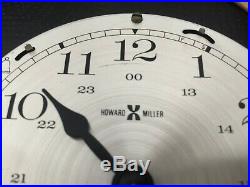 Vtg Howard Miller 5-1/8 Solid Brass Ship Bell Mantle Clock Barometer Set Works