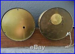 Vtg Howard Miller 5-1/8 Solid Brass Ship Bell Mantle Clock Barometer Set Works