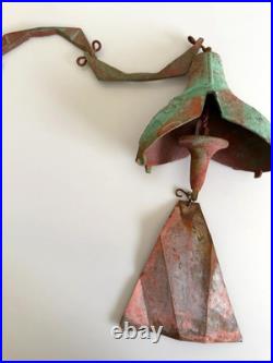 Vtg Paolo Soleri Cosanti Brutulist Custom Cast Bronze Windbell, Patina, Open Box
