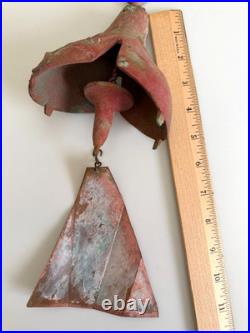 Vtg Paolo Soleri Cosanti Brutulist Custom Cast Bronze Windbell, Patina, Open Box