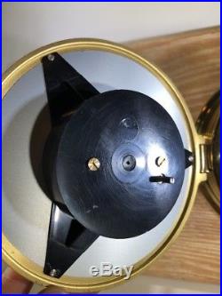Vtg Schatz German Marine Ships Ocean Qrtz Bell Clock & Precision Barometer Brass
