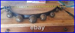 Vtg. Sleigh bells solid brass graduated 1 3/8 2 1/2in. Horse neck collar best