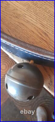 Vtg. Sleigh bells solid brass graduated 1 3/8 2 1/2in. Horse neck collar best