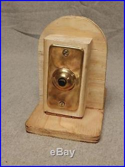 Vtg Steel Chrome Brass Wind Up Push Button Door Bell Old Hardware 756-16