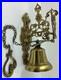 Vtg Wall-Mounted Ornate Metal Brass Bell withCherub Angel