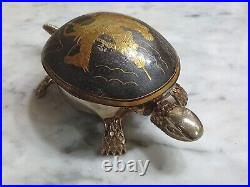 Vtg damasscene brass turtles hotel Bell Toledo Warrior no horseback