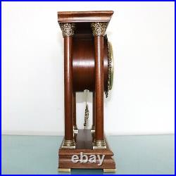 WARMINK Mantel Clock Vintage Pillar DOUBLE Bell Chime SERVICED! HIGH GLOSS Dutch