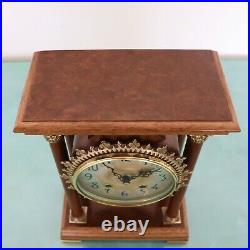 WARMINK Mantel Clock Vintage Pillar DOUBLE Bell Chime SERVICED! HIGH GLOSS Dutch