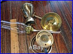 WEEMS PLATH ATLANTIC MODEL POLISHED BRASS GIMBALED MOUNT OIL LAMP WithSMOKE BELL