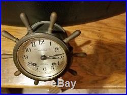 WWII Chelsea Vanderbilt Ship's Bell clock-original patina-Bailey Banks & Biddle