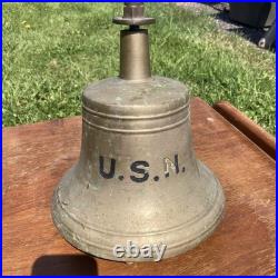 WWII Era US Navy EW VanDuzen Bronze Ship's Bell Weighs 20 Lbs. Buckeye Bell