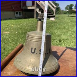WWII Era US Navy EW VanDuzen Bronze Ship's Bell Weighs 20 Lbs. Buckeye Bell