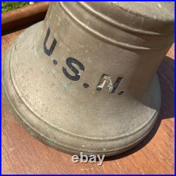 WWII Era US Navy EW VanDuzen Bronze Ship's Bell Weighs 20 Lbs. Buckeye Bell
