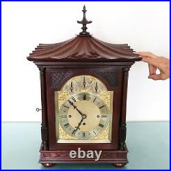 W&H Antique Mantel Clock TRIPLE FUSEE 2 Chime on 8 Bells/Gong HUGE 1880s Germany