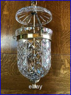 Waterford Crystal & Brass Chandelier Bell-Shaped Pendant Style, Orig. Owner