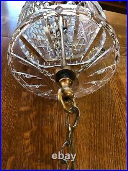 Waterford Crystal & Brass Chandelier Bell-Shaped Pendant Style, Orig. Owner