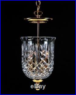 Waterford Vintage Bell Jar Crystal Brass Lantern Chandelier Colonial Fixture