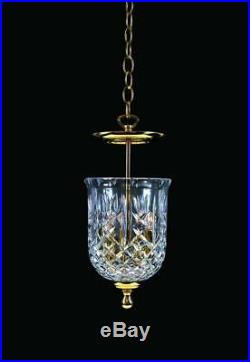 Waterford Vintage Bell Jar Crystal Brass Lantern Chandelier Colonial Fixture