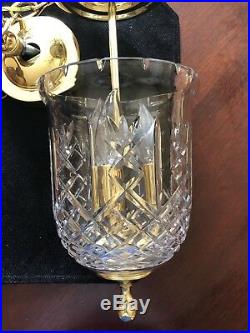 Waterford Vintage Bell Jar Crystal Brass Lantern Chandelier Colonial Fixture