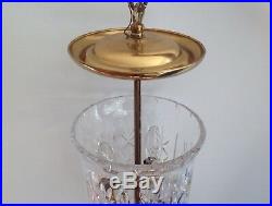 Waterford Vintage Bell Jar Crystal Brass Lantern Chandelier Colonial Fixture