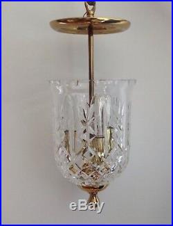 Waterford Vintage Bell Jar Crystal Brass Lantern Chandelier Colonial Fixture