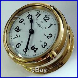 Wempe Ship's Bell Clock Chronometerwerke Hamburg W. Germany Brass