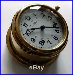 Wempe Ship's Bell Clock Chronometerwerke Hamburg W. Germany Brass