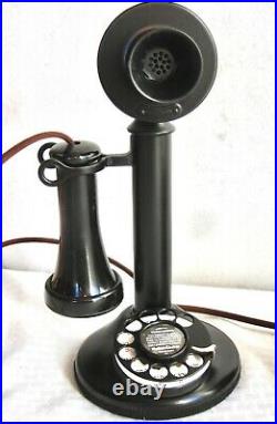 Western Electric Candlestick & Large 3 Brass Bells Restored Antique Telephone