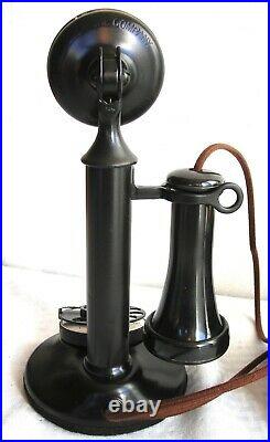 Western Electric Candlestick & Large 3 Brass Bells Restored Antique Telephone