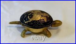 Wind-up Hotel TURTLE BELL BOJ EIBAR Spain Damasquina Brass 1950s Don Quixote