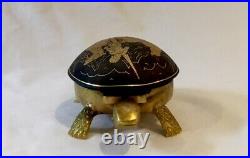 Wind-up Hotel TURTLE BELL BOJ EIBAR Spain Damasquina Brass 1950s Don Quixote