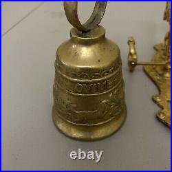 Wonderful Vintage Brass Swiss Wall Door Bell Chime